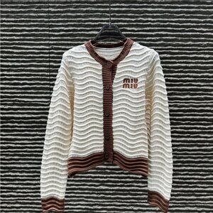 Miu Miu White and Brown Women's Cardigan